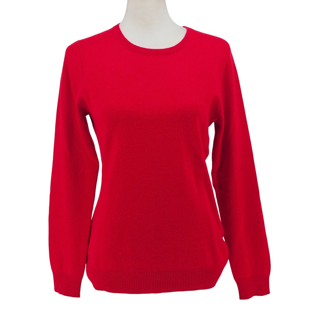 Charter Club Cashmere Sweater Small Red Quiet Luxury Minimalist Crewneck Office